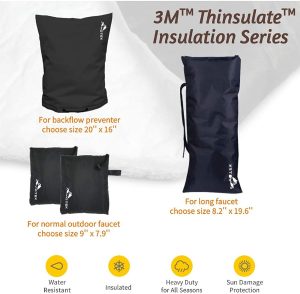 3M Thinsulate Hose Bib insulators to protect outside water lines from freezing.